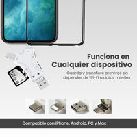 Xpace® Memoria Portátil para Teléfono 4 en 1