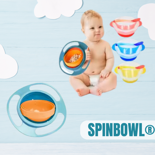 SpinBowl® Plato antiderrames + juego de 3 platos con cuchara GRATIS