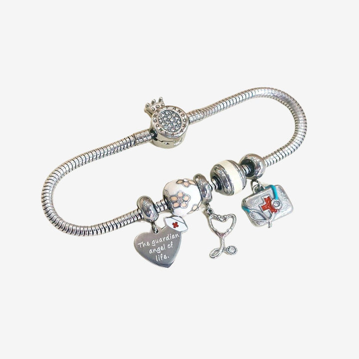 Aurora® Pulsera tipo Pandora + 5 Charms Gratis