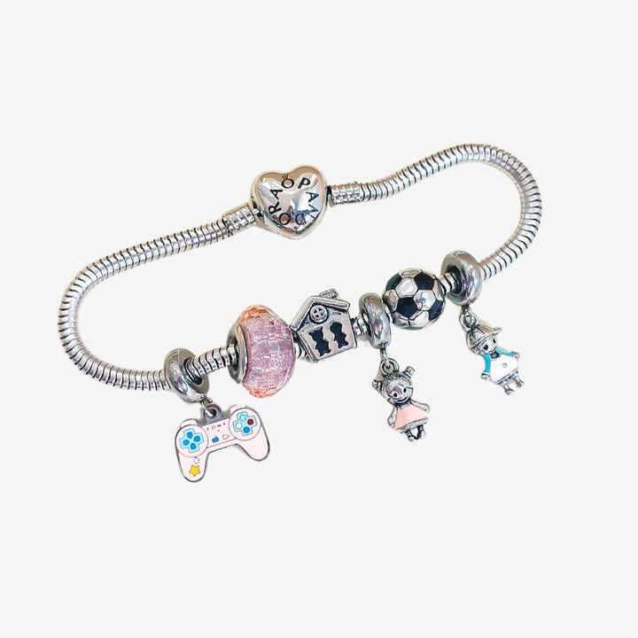 Aurora® Pulsera tipo Pandora + 5 Charms Gratis