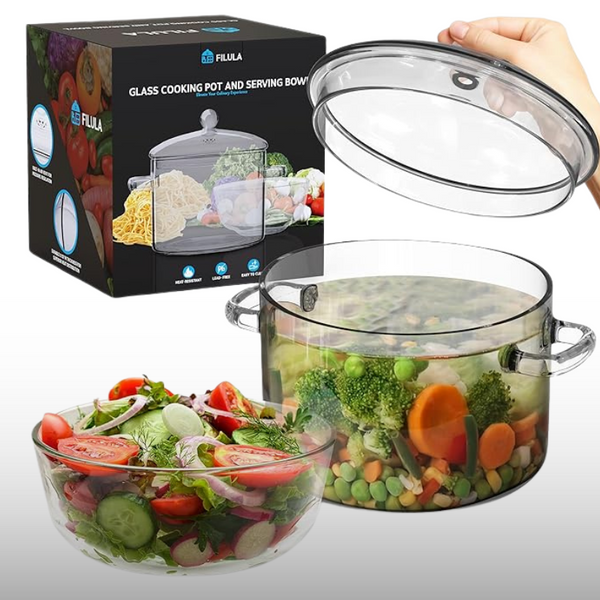 GlassChef® Olla Transparente en Borosilicato de 2 Litros