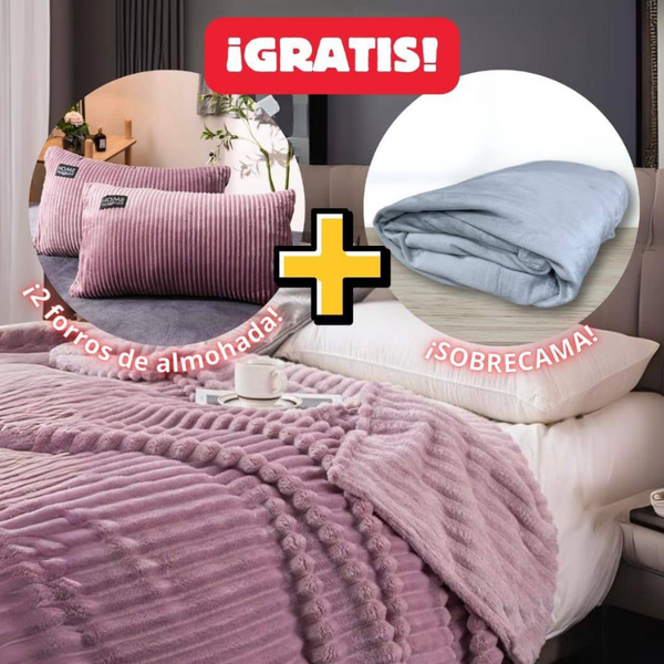 CozyWrap® Cobija Terciopelo Azurra + 2 Forros y Sobrecama Gratis