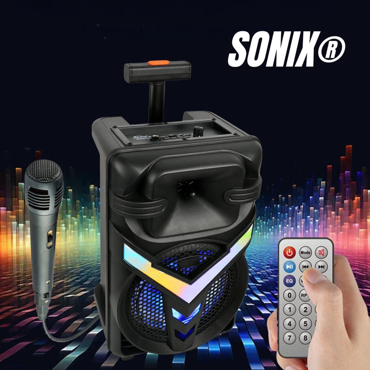 Sonix® Parlante Portátil y Recargable + Micrófono Gratis