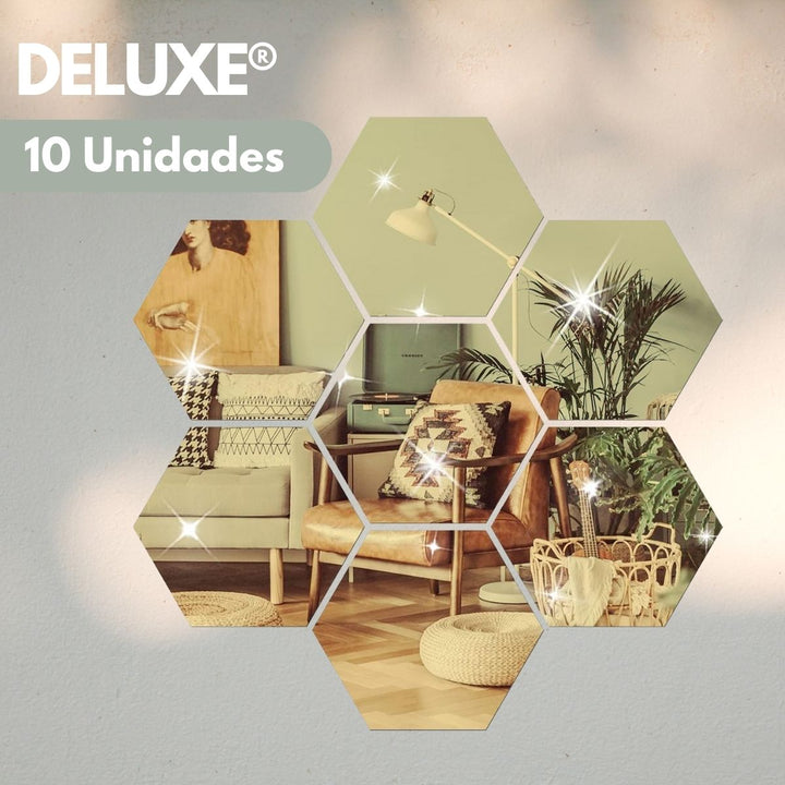 Deluxe® Set de 10 espejos Adhesivos Decorativos