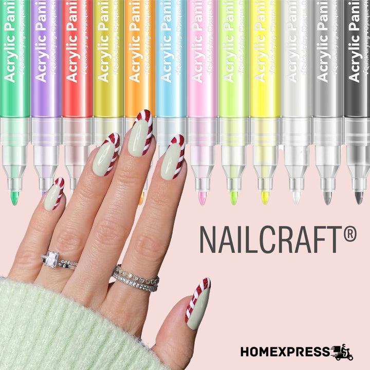 NailCraft® Set x 12 Marcadores Acrílicos Profesionales para Uñas