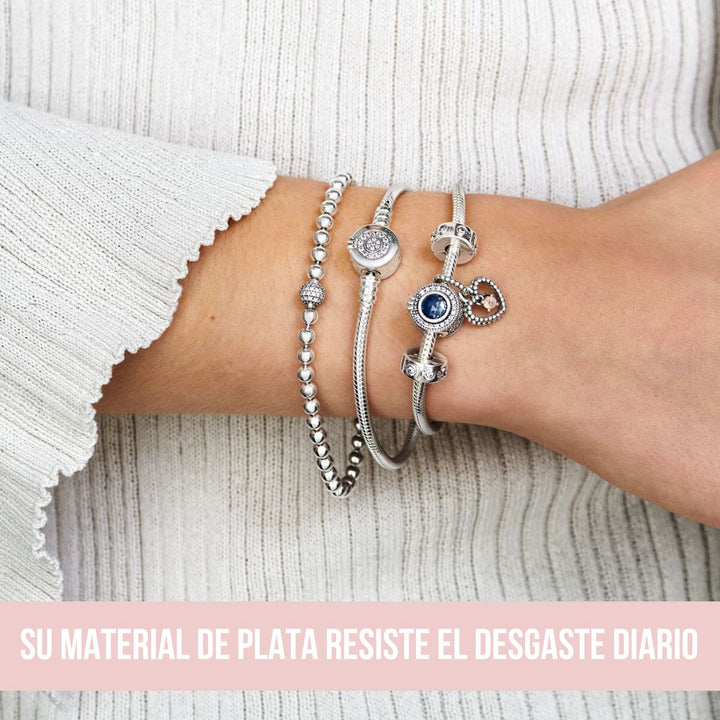 Aurora® Pulsera tipo Pandora + 5 Charms Gratis