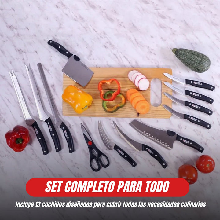 Procut® Set de Cuchillos Profesionales en Acero x13