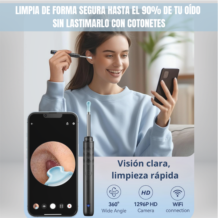 SmartClean® Limpiador de oídos con cámara + Kit de accesorios gratis