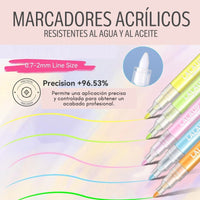 NailCraft® Set x 12 Marcadores Acrílicos Profesionales para Uñas