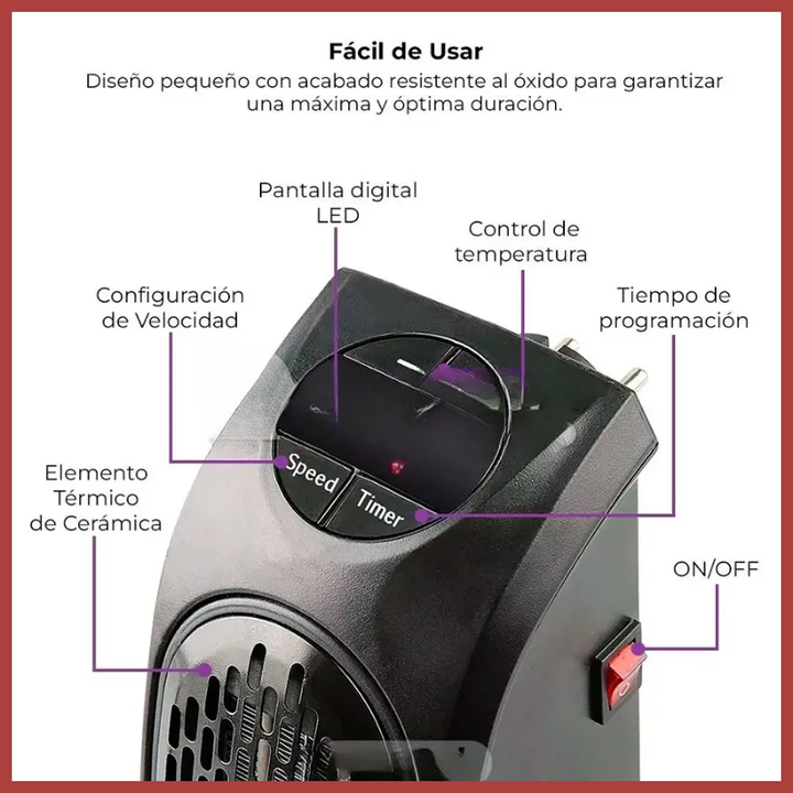 MiniHeat™ Calefactor eléctrico portátil