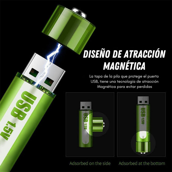 PowerUp® Pilas de Larga Duración Recargables por USB