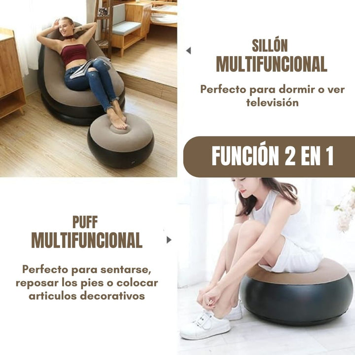 CozyFlex® Sillón Inflable de Terciopelo 2 en 1