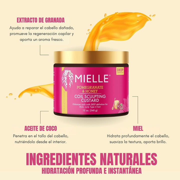 MIELLE® Crema para Definir Rizos con Miel y Aceite de Coco