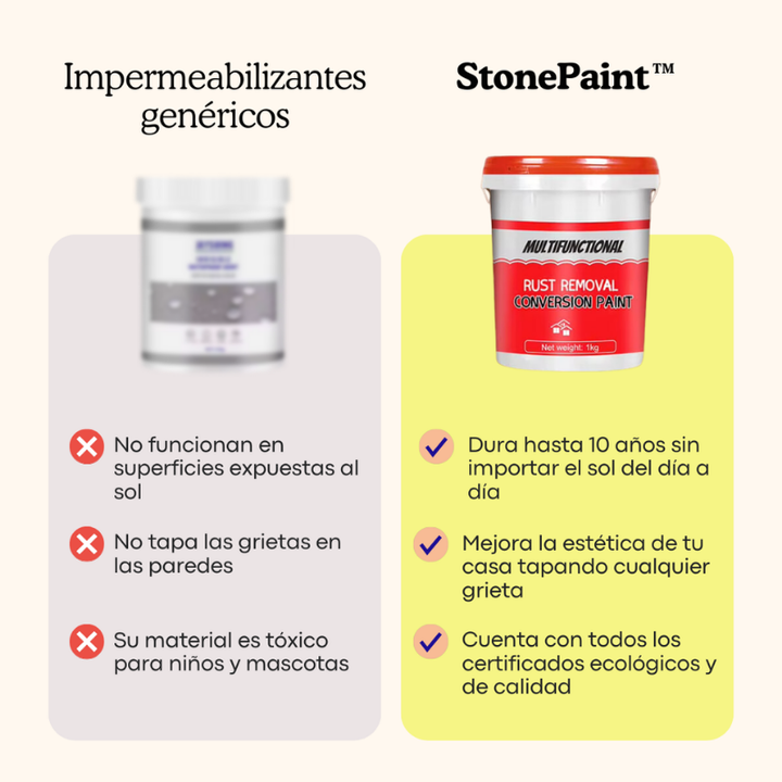 StonePaint™ Pintura de Sellado para Grietas y Filtraciones