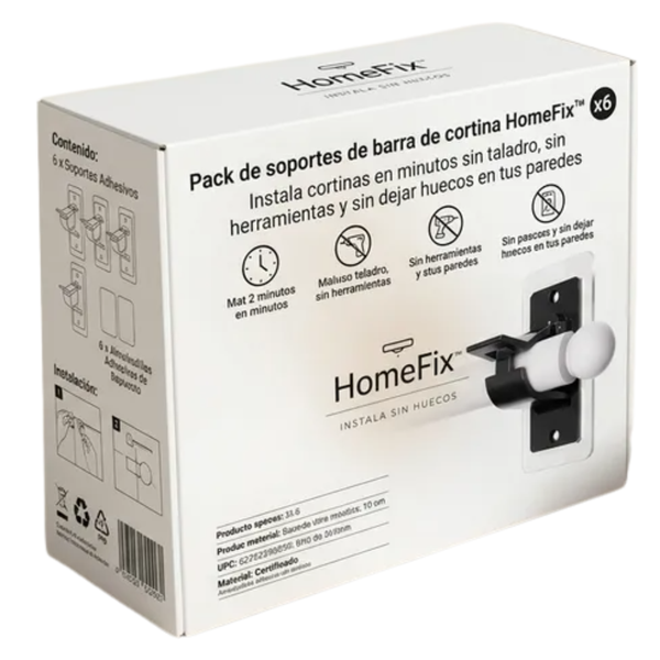 Pack De Soportes De Barra De Cortinas