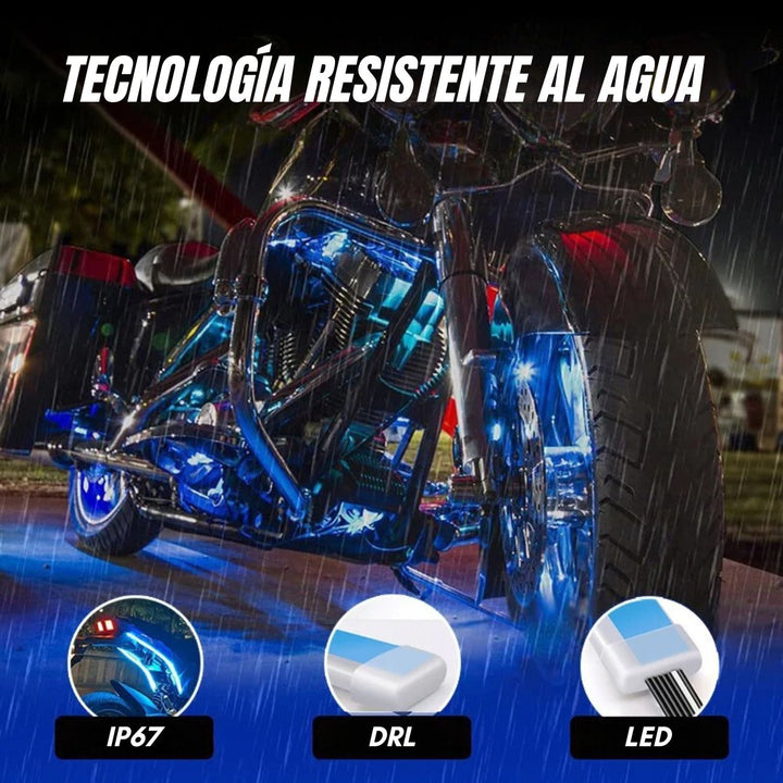 Lumix® Luces Led DRL para Moto 2x1 Azul - Amarillo