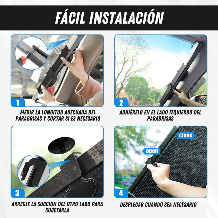 SolarSafe® Protector Retráctil contra Rayos UV para Parabrisas