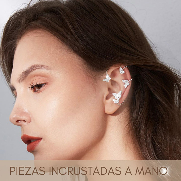 Enchant® Pendiente de Mariposas Dorado + Plateado Gratis