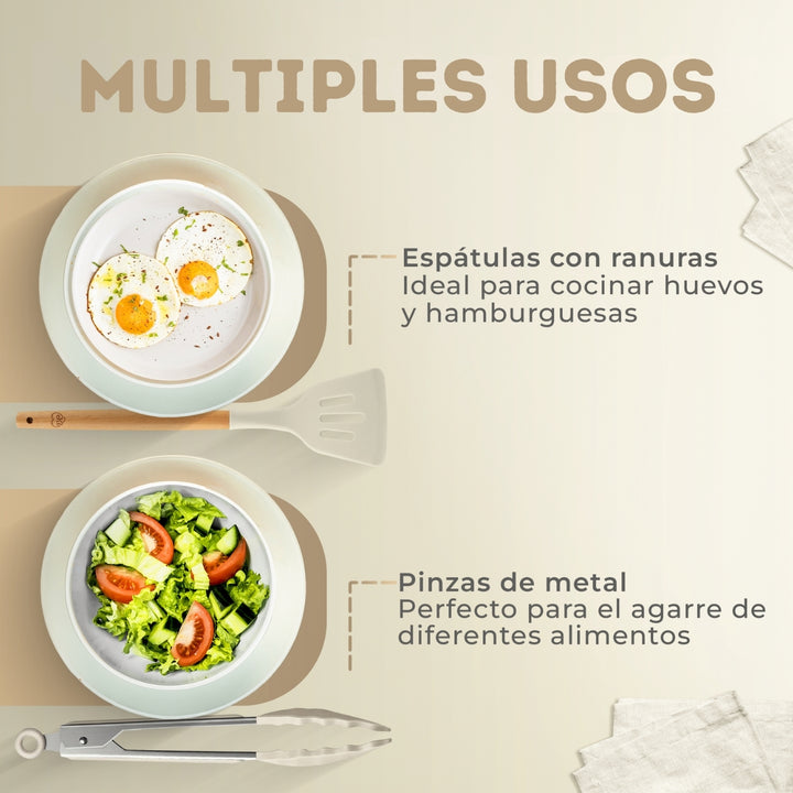 Tasty® Set de Utensilios en Silicón x12 + Vaso Incluido