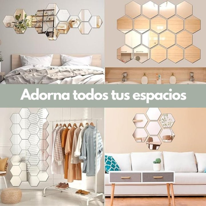 Deluxe® Set de 10 espejos Adhesivos Decorativos