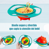 SpinBowl® Plato antiderrames + juego de 3 platos con cuchara GRATIS