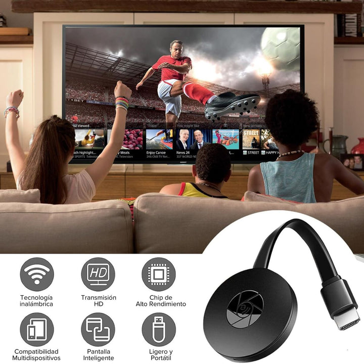 Chromecast® Duplicador de pantalla Full HD 2X1