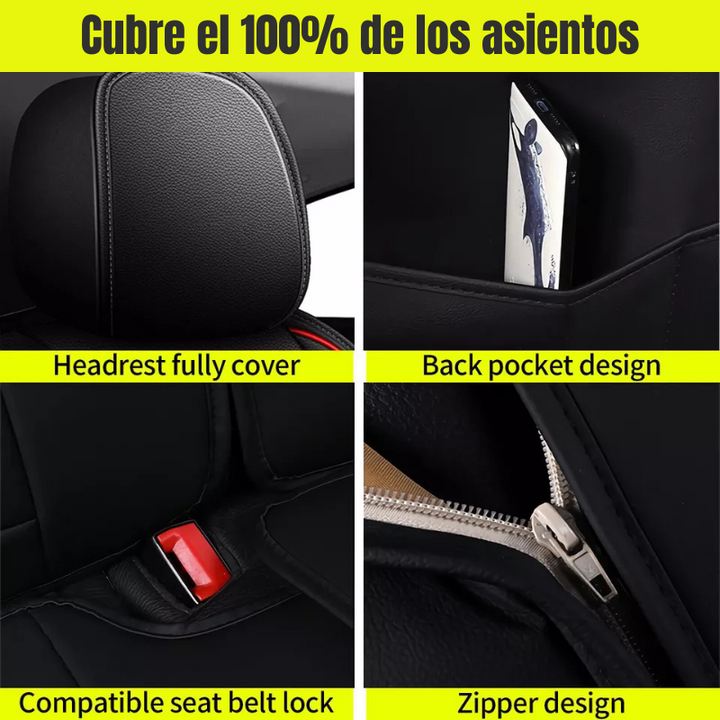 CoverX® Kit de Forros para Asientos de Auto en Cuero