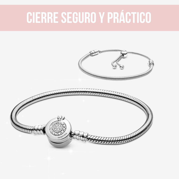 Aurora® Pulsera tipo Pandora + 5 Charms Gratis