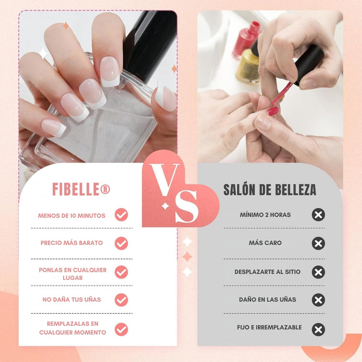 Fibelle® Set de 24 Uñas Press On Clásicas 2x1