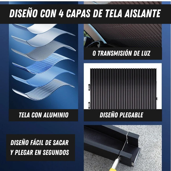 SolarSafe® Protector Retráctil contra Rayos UV para Parabrisas