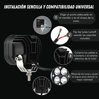 Luma® Exploradoras LED de 4 lupas para Moto 2x1