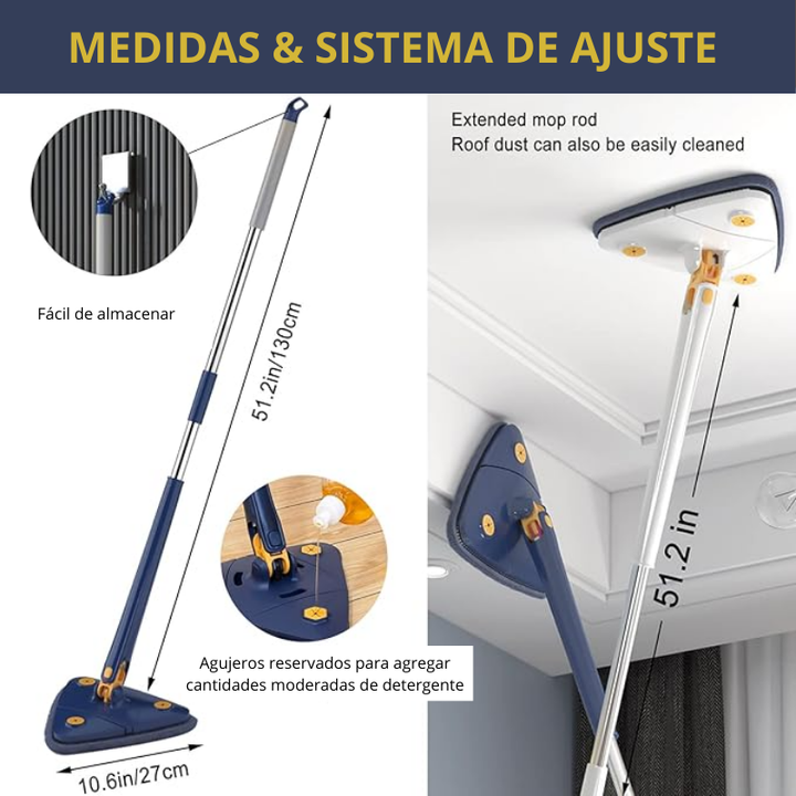 Pure Clean® Trapeador triangular giratorio 360º