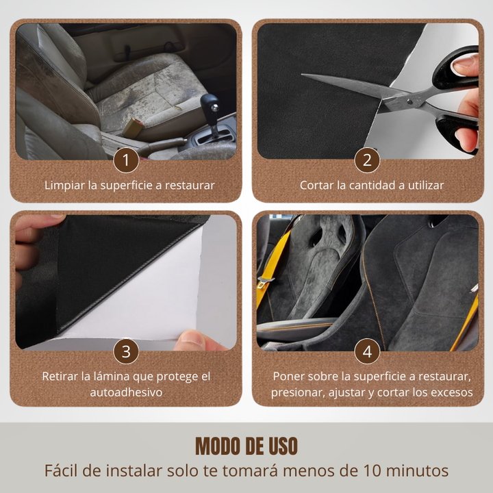 FlexVelvet® Rollo de Gamuza Alcántara para Auto x 3 Metros