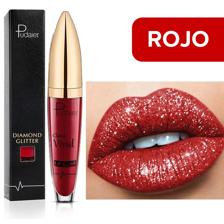 Pudaier® Labial 3D Mate con Infusión de Glitter Intransferible