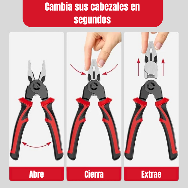 Juego De Alicates Multifunción 5 En 1 Intercambiable, Con Caja Dura Y Accesorios Reemplazables