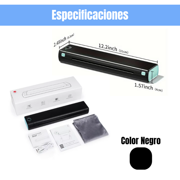 SmartPrint® Impresora térmica portátil + 5 hojas térmicas GRATIS