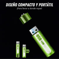 PowerUp® Pilas de Larga Duración Recargables por USB