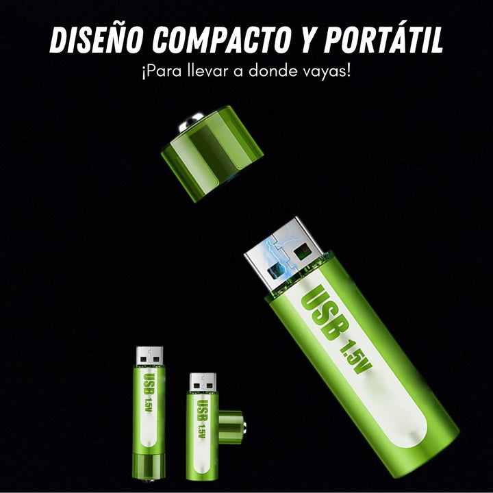 PowerUp® Pilas de Larga Duración Recargables por USB