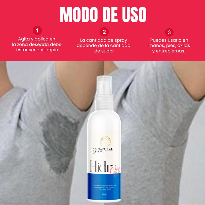 Hidroff® Spray Antitranspirante con Caléndula y Aloe Vera