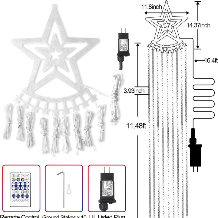 Starbell® Luces Led Efecto Cascada con Estrella