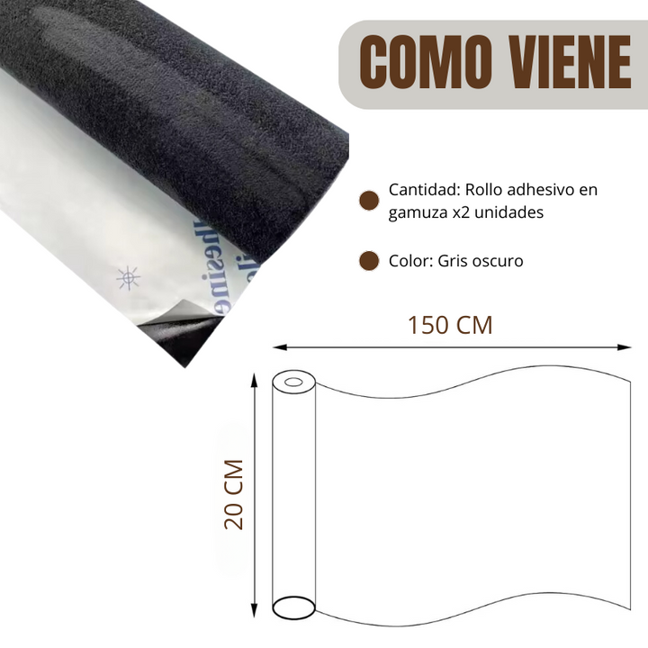 FlexVelvet® Rollo de Gamuza Alcántara para Auto x 3 Metros