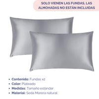 SilkGlow® Funda de almohada anti frizz 100% en seda Morera