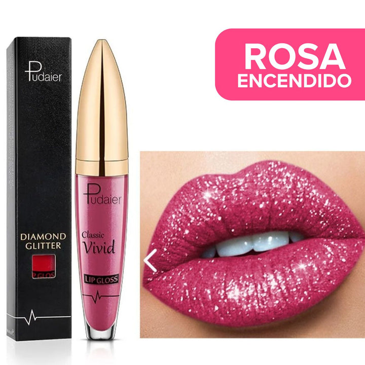 Pudaier® Labial 3D Mate con Infusión de Glitter Intransferible