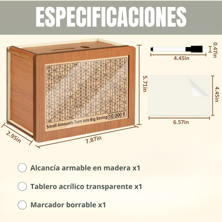 MetaBox® Alcancía con contador para ahorrar $1.000 USD