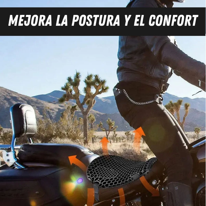 MotoCush® Cojín Premium Antideslizante para Moto