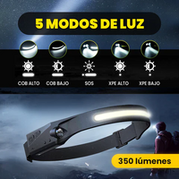 LightFlex® Linterna Frontal LED con sensor movimiento